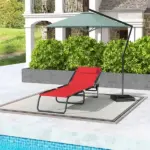 Folding Chaise Lounge Chair, 4-Position Backrest, Pillow, Breathable Mesh for Patio, Garden Sun, Poolside, Wine Red - Image 10