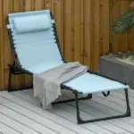 Folding Chaise Lounge Chair, 4-Position Reclining, Breathable Mesh Seat, Outdoor Sun Tanning Chair for Beach, Yard, Patio, Blue - Image 2