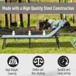Folding Chaise Lounge Chair, 4-Position Reclining, Breathable Mesh Seat, Outdoor Sun Tanning Chair for Beach, Yard, Patio, Blue - Image 5