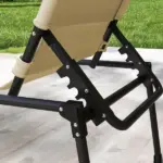 Outsunny Folding Chaise Lounge Chair Cream with Adjustable Backrest Sun Roof and Head Pillow - Image 9