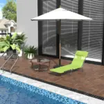 Outsunny Folding Chaise Lounge Chair, Green, Portable, 6-Level Adjustable Back, Pillow Included, for Patio, Garden, Beach - Image 2