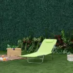 Outsunny Folding Chaise Lounge Chair, Green, Portable, 6-Level Adjustable Back, Pillow Included, for Patio, Garden, Beach - Image 7