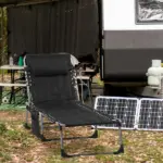 Folding Chaise Lounge Chair with 5 Position Backrest and Pillow, Black - Image 10