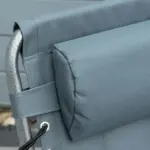 Outsunny Folding Chaise Lounge Chair, Padded Reclining Chair with 5-position Backrest, Pillow and Pocket for Deck, Beach, Lawn and Sunbathing, Grey - Image 9