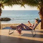 Folding Chaise Lounge Chair, Pool Sun Tanning Chair, Outdoor Lounge Chair with Reclining Back, Breathable Mesh Seat, Headrest for Beach, Yard, Patio, Dark Blue - Image 8