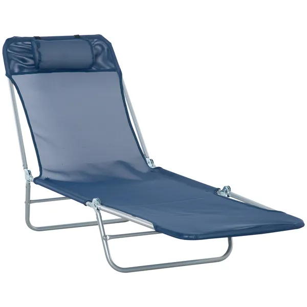 folding-chaise-lounge-chair-pool-sun-tanning-chair-outdoor-lounge-chair-with-reclining-back-breathable-mesh-seat-headrest-for-beach-yard-patio-dark-blue.webp Folding Chaise Lounge Chair, Pool Sun Tanning Chair, Outdoor Lounge Chair with Reclining Back, Breathable Mesh Seat, Headrest for Beach, Yard, Patio, Dark Blue - Image 1