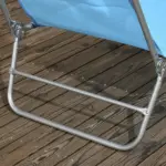 Outsunny Folding Chaise Lounge Pool Chairs, Set of 2 Outdoor Sun Tanning Chairs with Pillow, Reclining Back and Breathable Mesh for Beach, Patio, Blue - Image 7