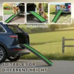 PawHut Folding Dog Ramp for Car, 61 Inches Portable Pet Ramp with Non Slip Grass Surface, Raised Side Rails - Image 4