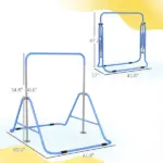 Folding Gymnastics Bar for Kids Ages 3-8, Gymnastics Bars for home, 34.8-50.6" Height, Bubble Gum Blue - Image 3