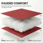 Folding Patio Chairs Set of 2, Padded High Back Lawn Camping Chairs with Armrests, 600D Oxford Fabric, Red - Image 4