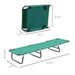 Outsunny Folding Patio Lounger Chair, Green, 5-Level Adjustable Back, Breathable, Sun Recliner, for Camping, Beach, Pool - Image 3