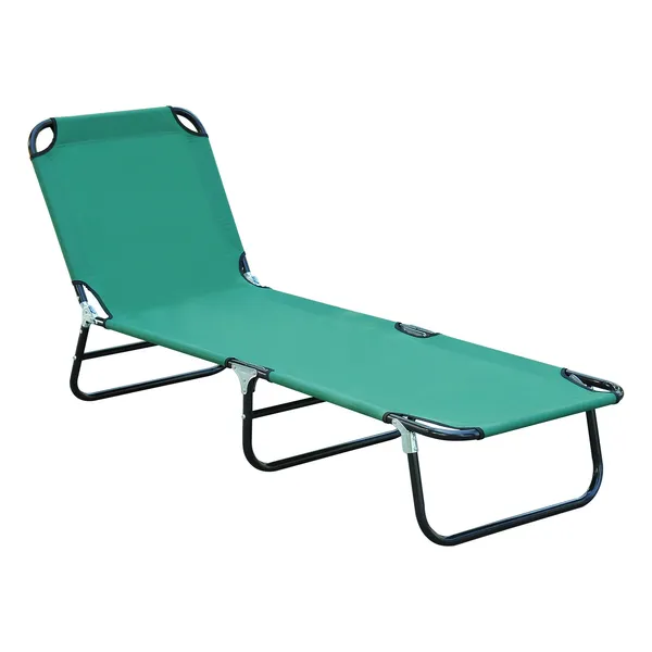folding-patio-lounger-chair-green-5-level-adjustable-back-breathable-sun-recliner-for-camping-beach-pool.webp Outsunny Folding Patio Lounger Chair, Green, 5-Level Adjustable Back, Breathable, Sun Recliner, for Camping, Beach, Pool - Image 1