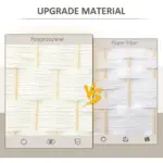 Folding Room Divider Screen 3 Panel 6' Tall Privacy Screen Freestanding Wood Partition for Home Office, White - Image 5