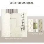 Folding Room Divider Screen 3 Panel 6' Tall Privacy Screen Freestanding Wood Partition for Home Office, White - Image 6