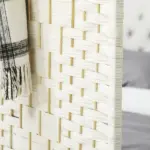 Folding Room Divider Screen 3 Panel 6' Tall Privacy Screen Freestanding Wood Partition for Home Office, White - Image 8