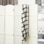 Folding Room Divider Screen 4 Panel 5.6 ' Tall Privacy Screen Freestanding Room Partition for Home Office, White - Image 7