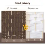 Folding Room Divider Screen 4 Panel 6' Tall Privacy Screen Freestanding Wood Partition for Home Office, Brown - Image 5