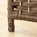 Folding Room Divider Screen 4 Panel 6' Tall Privacy Screen Freestanding Wood Partition for Home Office, Brown - Image 9
