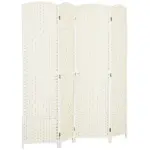 HOMCOM Folding Room Divider Screen 4 Panel 6' Tall Privacy Screen Freestanding Wood Partition for Home Office, White - Image 11