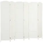 HOMCOM Folding Room Divider Screen 6 Panel 5.6 ' Tall Privacy Screen Freestanding Room Partition for Home Office, White - Image 11