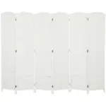 HOMCOM Folding Room Divider Screen 6 Panel 5.6 ' Tall Privacy Screen Freestanding Room Partition for Home Office, White