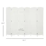 HOMCOM Folding Room Divider Screen 6 Panel 5.6 ' Tall Privacy Screen Freestanding Room Partition for Home Office, White - Image 3