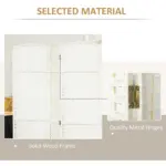 HOMCOM Folding Room Divider Screen 6 Panel 5.6 ' Tall Privacy Screen Freestanding Room Partition for Home Office, White - Image 6