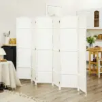 HOMCOM Folding Room Divider Screen 6 Panel 5.6 ' Tall Privacy Screen Freestanding Room Partition for Home Office, White - Image 10
