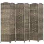 HOMCOM Folding Room Divider Screen 6 Panel 6' Tall Privacy Screen Freestanding Wood Partition for Home Office, Dark Rustic Oak - Image 11