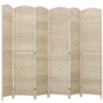 Folding Room Divider Screen 6 Panel 6' Tall Privacy Screen Freestanding Wood Partition for Home Office, Washed Oak - Image 11