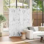 Folding Screen Divider 55 Rustic White Room Partition for Bedroom Office Privacy - Image 2