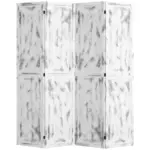 Folding Screen Divider 55 Rustic White Room Partition for Bedroom Office Privacy