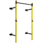 Folding Squat Rack with Pull Up Bar, Wall Mounted and Adjustable, 1000 Pounds Capacity Power Rack, Yellow - Image 11