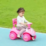 Foot to Floor Toddler Push Car w/ Horn, Light, Music, Anti-Over-Backwards Device and Underseat Storage, Pink - Image 2