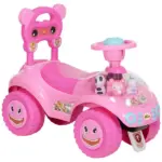 Foot to Floor Toddler Push Car w/ Horn, Light, Music, Anti-Over-Backwards Device and Underseat Storage, Pink - Image 11
