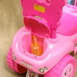 Foot to Floor Toddler Push Car w/ Horn, Light, Music, Anti-Over-Backwards Device and Underseat Storage, Pink - Image 8