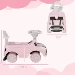Foot to Floor Toddler Ride on Toy, Sliding Car with Horn, No Tip Anti-Over-Backwards System for 18-36 Months, Pink - Image 3