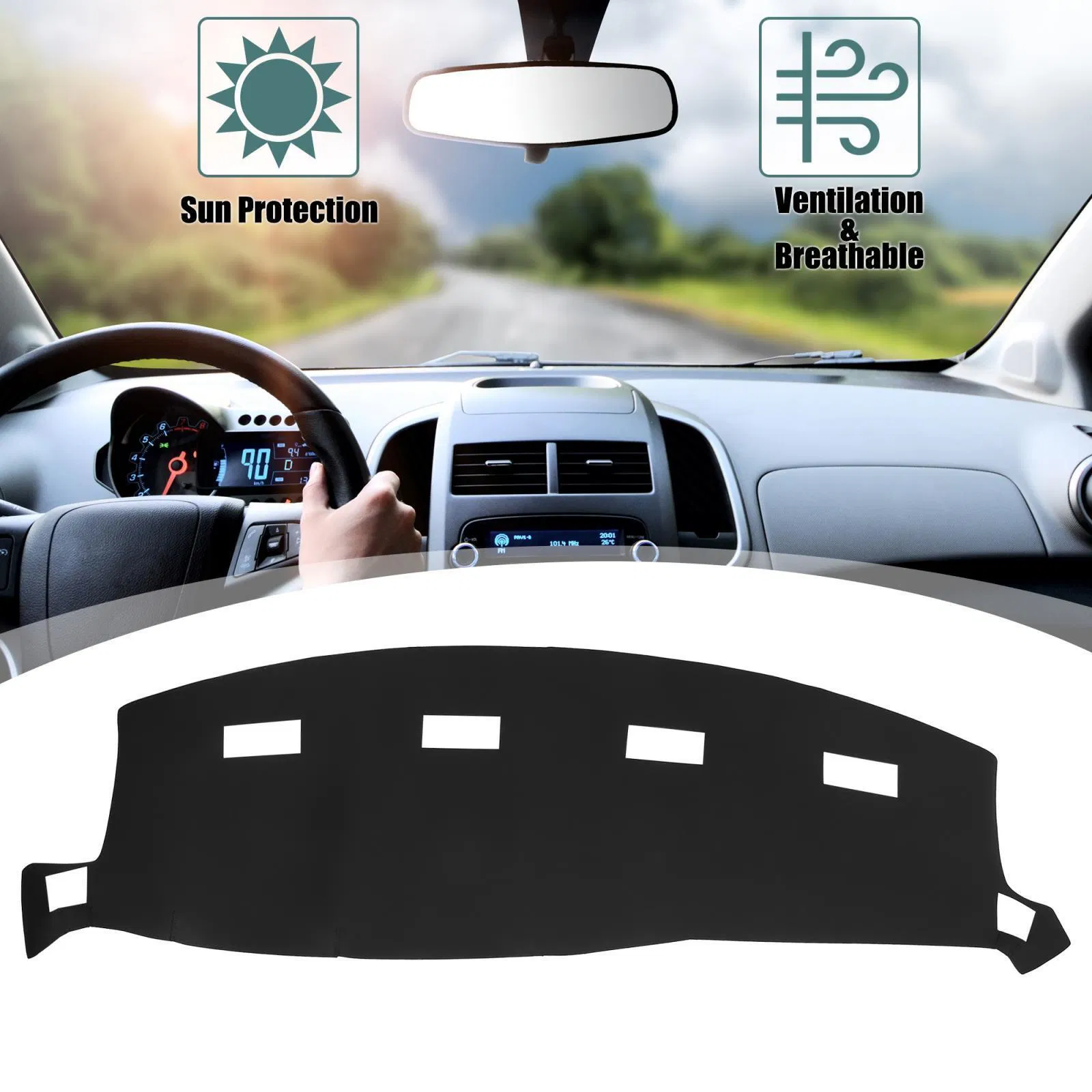Dashboard Cover Mat for 2002-2005 Dodge Ram 1500 2500 3500