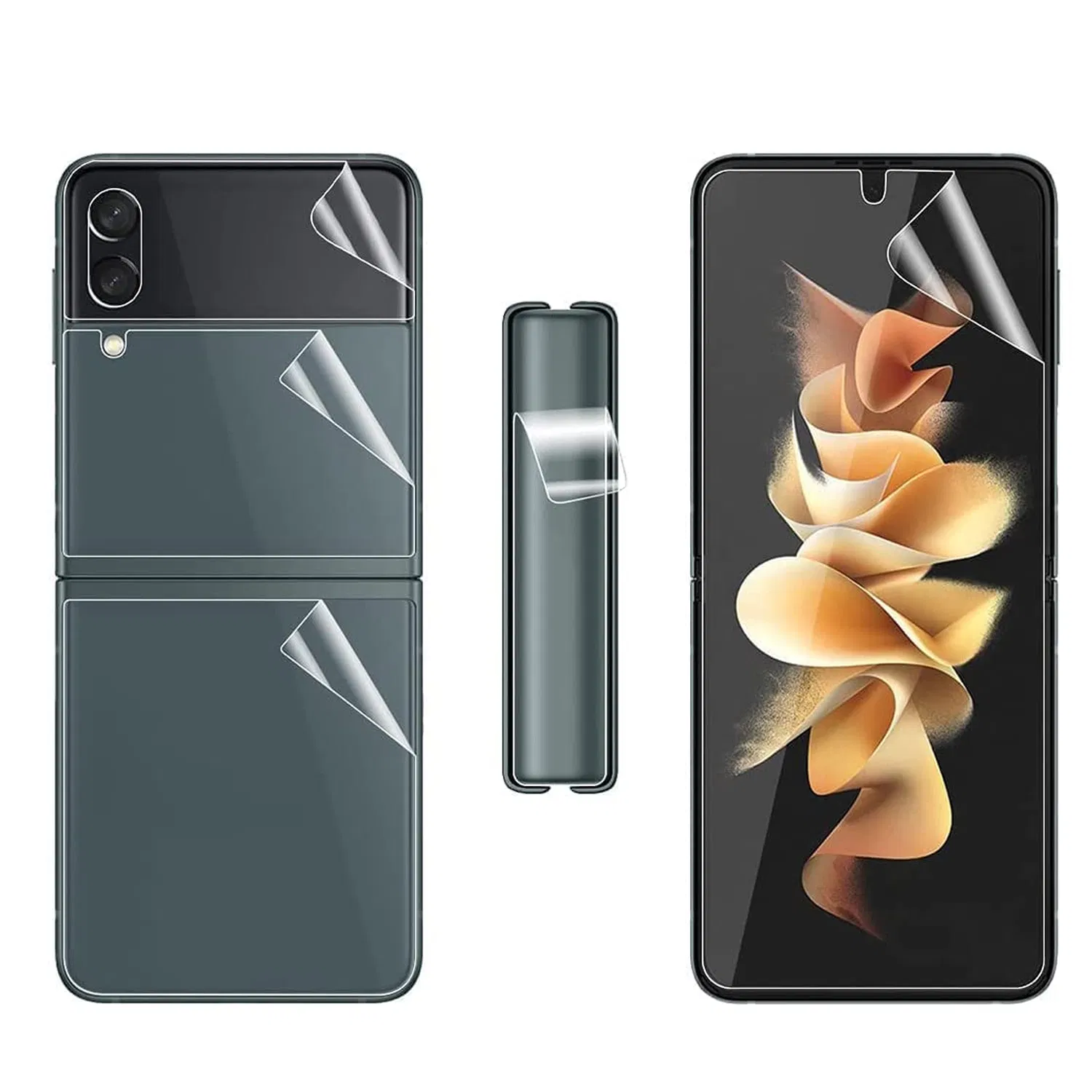 Hydrogel Screen Protector and Camera Lens Cover for Samsung Galaxy Z Flip 3 5G