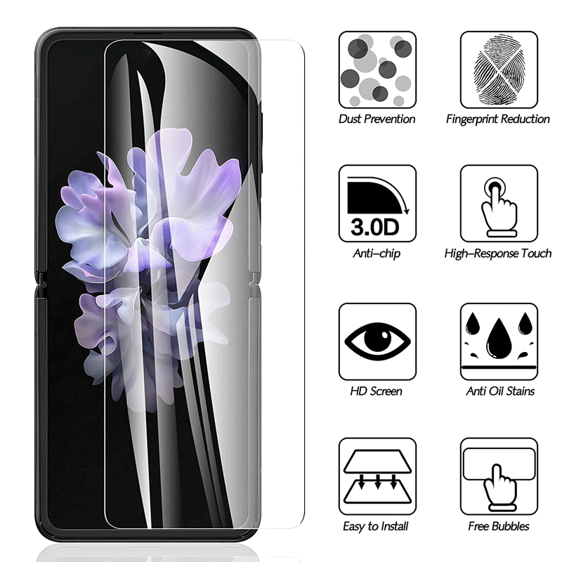 Hydrogel Screen Protector and Camera Lens Cover for Samsung Galaxy Z Flip 3 5G