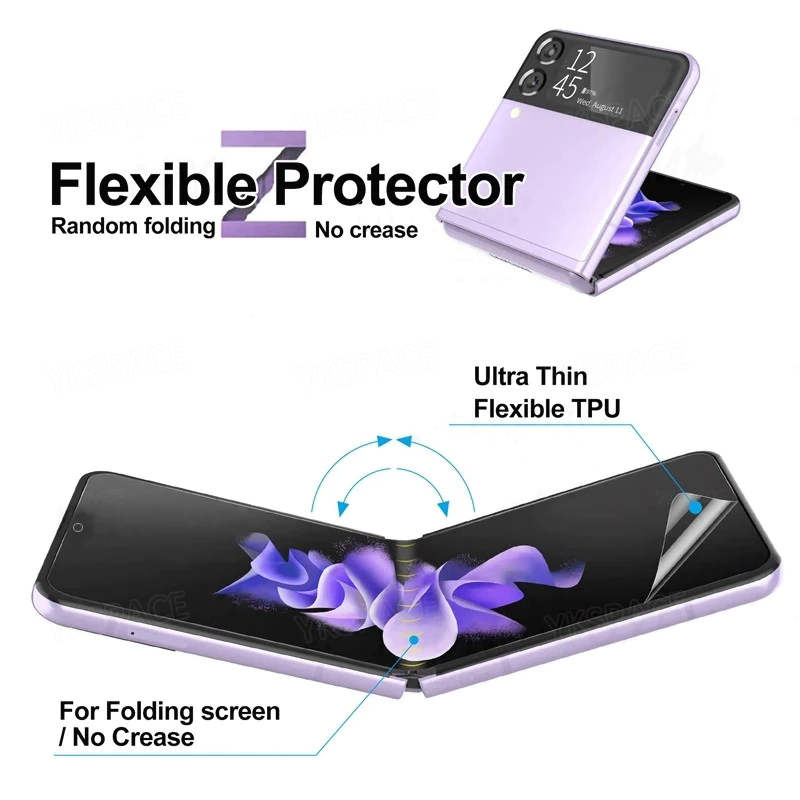 Hydrogel Screen Protector and Camera Lens Cover for Samsung Galaxy Z Flip 3 5G