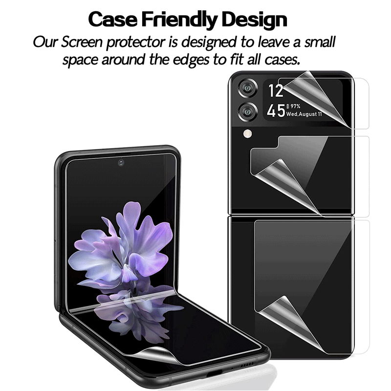 Hydrogel Screen Protector and Camera Lens Cover for Samsung Galaxy Z Flip 3 5G