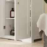 Freestanding Bathroom Floor Cabinet, Modern Bathroom Cabinet with Adjustable Shelf, 4 Drawers and 2 Doors, White - Image 9