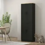 Freestanding Kitchen Pantry, 4-Door Kitchen Pantry Cabinet with Adjustable Shelves and Doors, Distressed Black - Image 8