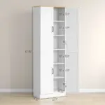 HOMCOM Freestanding Kitchen Pantry, 4-Door Kitchen Pantry Cabinet with Adjustable Shelves and Doors, Distressed White - Image 3