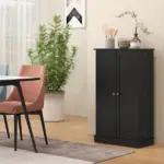 HOMCOM Freestanding Kitchen Pantry Cabinet, Kitchen Cabinet with 12 Door Shelves, Double Doors, 5-tier Shelving, Black - Image 10
