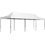Outsunny Freestanding Shade Tent 9.5x28 White with Carry Bag Weights for Outdoor Events Gatherings Easy Transport