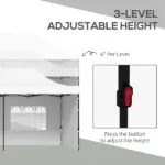 Outsunny Freestanding Shade Tent 9.5x28 White with Carry Bag Weights for Outdoor Events Gatherings Easy Transport - Image 5