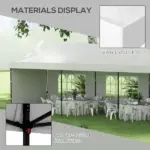 Outsunny Freestanding Shade Tent 9.5x28 White with Carry Bag Weights for Outdoor Events Gatherings Easy Transport - Image 7