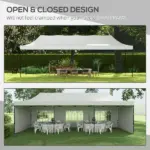 Outsunny Freestanding Shade Tent 9.5x28 White with Carry Bag Weights for Outdoor Events Gatherings Easy Transport - Image 8